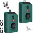 2026 Upgraded Solar Ultrasonic Bird Repellent Devices Bird Repeller Outdoor Bird Deterrents for Outside IP65 Pigeon Repellent Woodpecker Goose Deterrent for Patio Rooftops Porch Balconies(2)