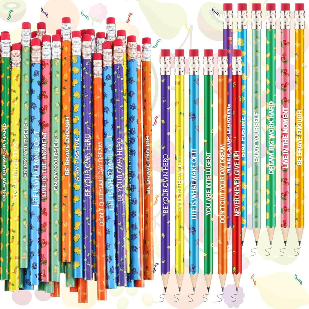 Gersoniel 360 Pcs Scented Pencils Bulk for Kids Inspirational Motivational Cute Fun Fruit Wood Smelly Graphite Pencils with Erasers for School Classroom Office Students Girls Boys Gifts Supplies