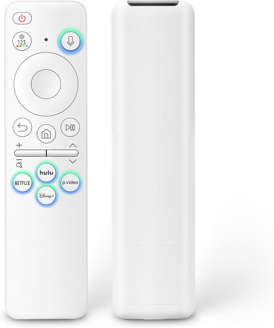 Voice Rechargeable Remote for Samsung-Smart-TV-Remote-Control, Replacement Compatible for Samsung Frame QLED Crystal UHD Solar Smart TVs