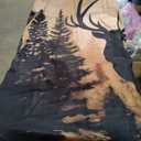 Forest Theme Rustic Deer Pine Kitchen Curtains Country Vintage Retro Cabin Lodge Dark Brown Silhouette Small Short Cafe Window Drapes Wildlife Treatment Bathroom Home Decor( 27.5W X 39L Inch 2 Panel)