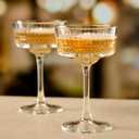 Pasabahce Vintage Coupe Glasses Set Of 4 - Exclusive Champagne, Cocktail, Martini, Wine Glasses - Long Stem Glassware - 8.8 oz - Perfect for Parties, Gifts, Housewarming, Weddings,Aniversary