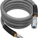 YOTOO Hybrid Lead-in Air Hose 1/2-Inch by 10-Feet 300 PSI Heavy Duty, Lightweight, Kink Resistant, All-Weather Flexibility with 3/8" Industrial Quick Coupler and Plug, Gray