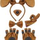 Syhood Puppy Dog Costume Set Ears Headband Bowtie Nose Tail Paw Gloves Accessories for Carnival