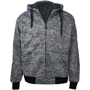 Gary Com Heavyweight Sherpa Hoodies for Men, Thick Fleece Lined Full Zip Up Winter Warm Sweatshirts Work Jackets (3X-Large, Marled Dark Grey)