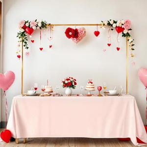 Over The Table Rod Stand with Clamps- Gold Table Balloon Arch for Baby Shower Birthday Party Wedding Decor,Tabletop Party Backdrop Stand for Craft Fair Banner Display