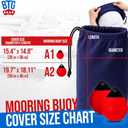 Set of 2 Mooring Buoy Fender Covers for Boat | Fleece Fender Covers (Navy Blue)