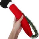 Snowman Christmas Tree Topper: Snowman christmas tree hugger with Red Hat & Scarf - Xmas Decoration with Wreath Rope for Indoor Decorations Holiday Winter Wonderland Party Supplies(5 Pieces)