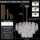 Modern Crystal Glass Chandelier, 23.6" Gold Luxury Hanging Pendant Light Fixture, 9-Light Round Cloud Ceiling Chandeliers Lighting for Dining Room Living Room Bedroom Foyer Stairway, E12