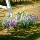 PARTY JOY 19 Bunches Fake Plants Outdoor, Fake Bushes UV Resistant Artificial Lavender Flowers Greenery Shrubs Faux Greenery for Outdoor Garden Patio Front Porch Yard Decor, Lavender Green
