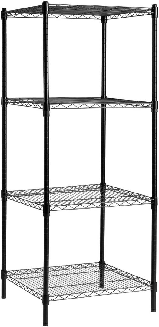 HollyHOME 4 Shelves Adjustable Steel Wire Shelving Rack, Metal Heavy Duty Storage Shelf, Bathroom Storage Tower Kitchen Shelving, 6060CM