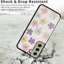 Asuwish Phone Case for Samsung Galaxy S21 FE 5G Wallet Cell Cover with Tempered Glass Screen Protector Luxury Flower Card Holder Slot Stand S 21 EF S21FE5G UW S21FE 21S G5 6.4 inch Blossoming Flowers