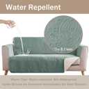 Sage Blue Loveseat Covers for 2 Cushion Couch, Water Repellent Slip Covers for Sofa, Washable Love Seat Quilted Couch Covers, Pet Friendly Loveseat Slipcovers (Loveseat 48", Sage Blue)