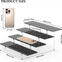 Acrylic Display Stands Risers, Perfume Cologne Organizer, Black 4 Tier Cupcake Stand Riser Shelf Compatible with Funko Pop Figures Food Dessert Makeup Skincare Cosmetics Lotion Organizer (2 PACKS)