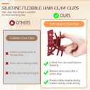 4 PCS Silicone Flexible Hair Claw Clips for Women, Cloud Soft Clips, Hair Claw Clips for Hat, Jumbo Claws clips for Thick Hair, Unsnappable Non-slip Rectangle Hair Clips