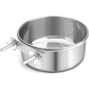 Bird Cage Feeder, Bird Feeder for Cage, 40oz Stainless Steel Food Water Bowl with Clamp, Clip-On Cage Coop Cup for Parrot Hamster Rabbit Rat Small Animals Bird Cage Feeder, Bird Feeder for Cage, 40oz Stainless Steel Food Water Bowl with Clamp, Clip-On Cage Coop Cup for Parrot Hamster Rabbit Rat Small Animals