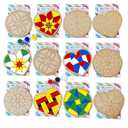 POATROZON Valentine's Day Gifts Party Favor 28Pcs Wooden Slices Card DIY Craft Heart Shape for Kids Crafts and Art Classroom Exchange (Heart, One Size), 2 Pack