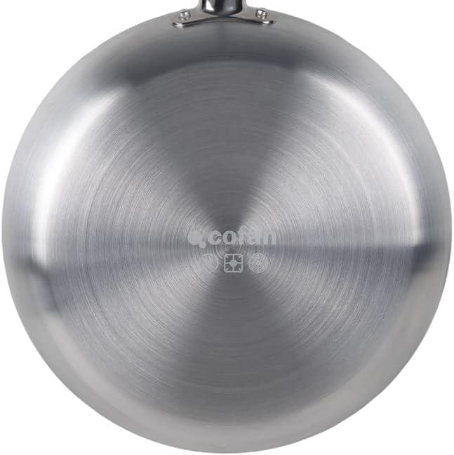 Professional Stainless Steel Frying Pan | Diameter 24 or 30 cm | Made of Aluminium and Steel Handle (30 cm)
