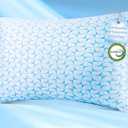 QUTOOL Firm Pillow Shredded Memory Foam, Cooling Pillow for Hot Sleeper, Adjustable Bed Pillow for Side Back Stomach Sleepers, Washable Cover, CertiPUR-US Certified, Standard Size