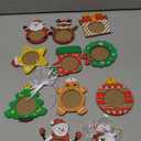 COCHIE Christmas Picture Frame Ornament for Christmas Tree Stocking Decorations, 10PCS Bulk Wood Photo Hanging Ornaments Holiday Xmas Gift (Christmas