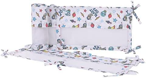 Disney Toy Story Buzz Lightyear Blue, Orange, Green and White Blast-Off Secure-Me Crib Liner