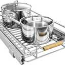 Pull out Cabinet Organizer, 11"W X 21"D, Heavy Duty Smooth Sliding Under Cabinet Shelves for Pots and Pans, Full-Extension Roll out Drawers, Slide out Organization for Home Kitchen Pantry
