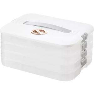 4-layer Cookie Containers,Cookie Carrier with Lid and Handle, Dumpling Box,Food Storage Containers