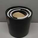 LE TAUCI Ceramic Pots for Plants, 10/8/6 Inch Indoor Planters with Drainage Hole, Silicone Plug & Mesh Pad, Modern Minimalist Pots for Home Office, Set of 3, Satin, Black