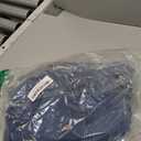 andy & natalie Women's Denim Jackets Cropped Long Sleeve Basic Button Down Crop Jean Shacket with Pockets (X-Large, Dark Blue)