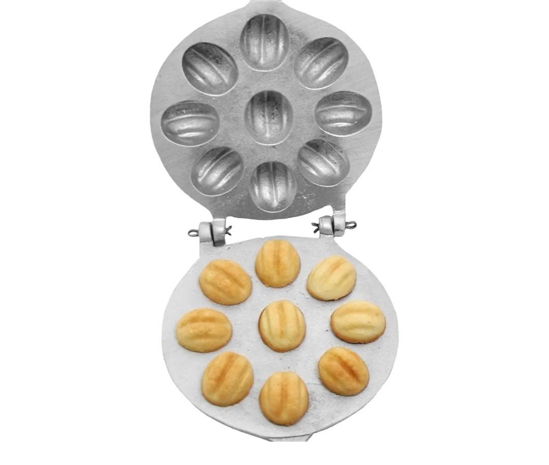 Walnut Cookie Mold (Oreshek) Maker 9 Halves Nuts Big Oreshki Russian Soviet Cookies Pastry
