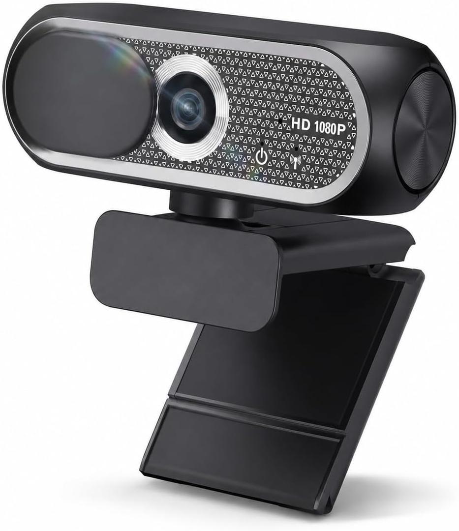 1080P HD Webcam with Microphone, Noise Cancellation,Wide-Angle Lens, Plug & Play USB Webcam for Laptop, Desktop, PC, Mac, Zoom (Light Gray-Black)