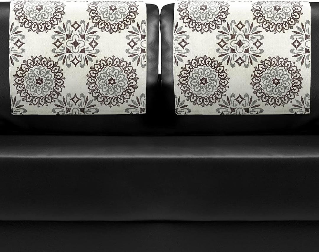 Oudain 2 Pcs Recliner Headrest Covers Headrest Protector for Recliners Chairs Sofa Furniture Slipcovers with Mandala Pattern for Home Couch Loveseats Decoration Housewarming Gifts