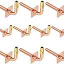 Pack of 10 Copper Stub Out Elbows with Wall Flange PEX-A Stub Out 1/2’’-6inch Lengh- Easy to Install, Lead-Free-PEX-A Stub Out Accessories,Barb Crimp PEX-A Copper Stub Out Elbow with Wall Flange.