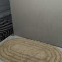 DII Crochet Collection Reversible Bath Mat, Large Oval, 21x34, Stone