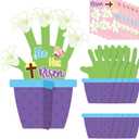 WATINC 24 Pack Easter Jesus He is Risen Handprint Flower Craft Kit, Make Your Own Religious Lily Cross Decorations, DIY Christian Flower Pot Gift Sunday School Classroom Home Party Activities for Kids