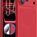 FlyReal Magnetic for iPhone 17 Pro Max Case, Design for iPhones New Back, Compatible with MagSafe, Integrated Silicone Camera Control & Camera Protection Microfiber Lining Case, 6.9", Deep Red