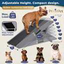 Dog Ramp for Couch Non-Slip, Sturdy Build Foldable Wooden Dog Ramp Supports up to 200 lbs 7 Adjustable Heights (14"20.5") Enhanced Stability Birchwood Pet Ramp for Small Dogs Gray