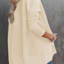 Dokotoo Women's Casual Oversized Half Zip Sweatshirts Long Sleeve Solid Color Pullover Jackets with Pockets (S)