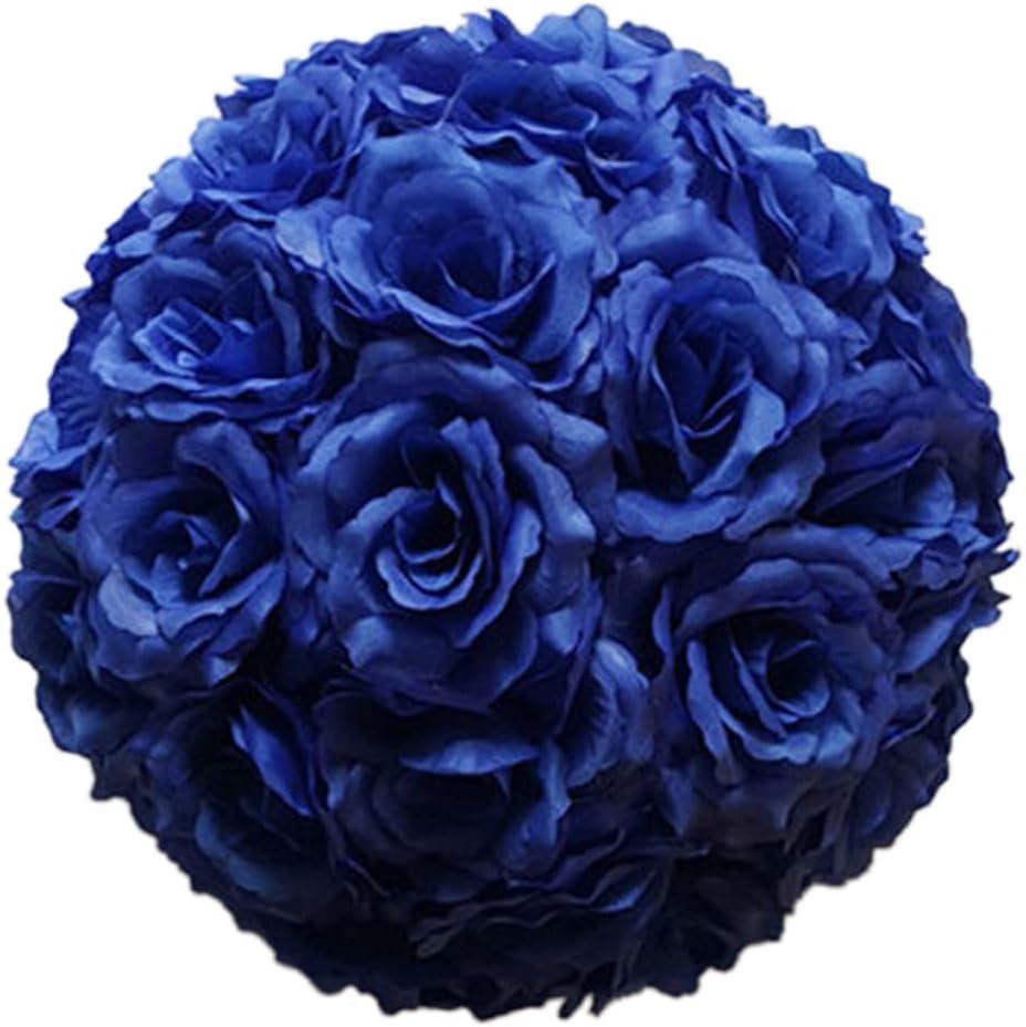 10 Inch Artificial Romantic Rose Flower Ball for Home Outdoor Wedding Party Centerpieces Decorations, 10 Pack, Blue