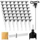 50 Pcs Black Electric Fence Wire Screw-in Insulator and 1 Insulator Socket Tool Labor-Saving Fence Ring Post Wood Post for Tape Rope Electric Wire Animal Agricultural Garden(Functional)