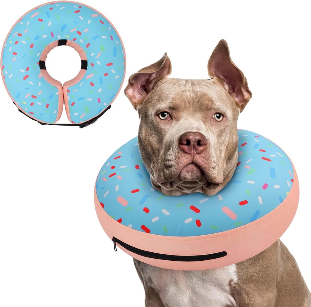 Supet Inflatable Dog Cone Collar Alternative After Surgery, Dog Neck Donut Collar Recovery E Collar for Neuter, Soft Pet Cone for Small Medium Large Dogs (XXL(Neck 18.5"-23.5")