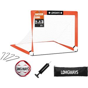 Soccer Goal – Foldable Frame Net for Kids + Youth – Indoor + Outdoor Soccer Goal with Carry Bag – Easy Set up – Multiple Sizes for Practice & Games, 2x1.3FT+Size 1 Ball