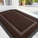 OLANLY Front Door Mat Indoor Outdoor Entrance, Waterproof All-Season, All-Weather Doormat, Sturdy Natural Rubber, Fade Resistant, Low Profile, Easy Clean Patio Porch Entryway Mat, 29.5x17, Dark Brown