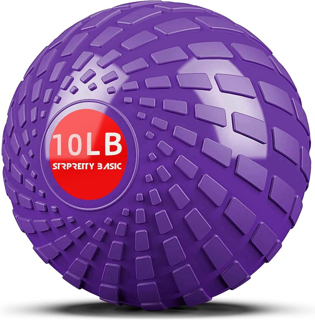 Medicine Ball 8, 10 lbs Slam Ball Weighted Balls for Exercise Strength and Crossfit Workout (Dynamic Purple)