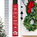 "Oh Come Let Us Adore Him" Christmas Porch Sign  7.8" x 47.2" Rustic Farmhouse Welcome Sign for Front Door, Porch, Patio, or Wall, Indoor/Outdoor Vertical Holiday Decor