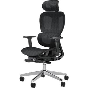 PatioMage Ergonomic Office Chair with Footrest, Big and Tall Desk Chair with Adjustable Lumbar Support, Seat Depth & 3D Armrests, High Back Mesh Computer Chair for Home Office, Black, X-Large