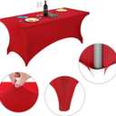 LZY Spandex Fitted Stretch Table Cover for 6 ft or 4ft or 8ft Folding Table, Rectangular Cocktail Tablecloth, Perfect for Party or Banquet, 72" x 30" (Rectangular)