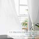 PONY DANCE White Sheer Curtains 108 inch Long - Non See Through Sheer Curtains for Living Room Bedroom - Privacy Window Semi-Sheer with Light Filtering, Wrinkle-Resistant Fabric, White, 52x108 Inch