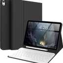 Keyboard Case for iPad (A16) 11th/10th Generation (11/10.9 Inch, 2025/2022) with Pencil Holder, Magnetic Detachable Wireless Bluetooth Keyboard, Folio Keyboard Cover - Thin & Light, Black