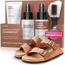4-in-1 Sandal and Shoe Cleaning Kit for Birkenstock – Premium Care Kit Safe for Leather, Suede, Nubuck & Cork - Includes Sealer, Protector Spray, Cleaner & Brush