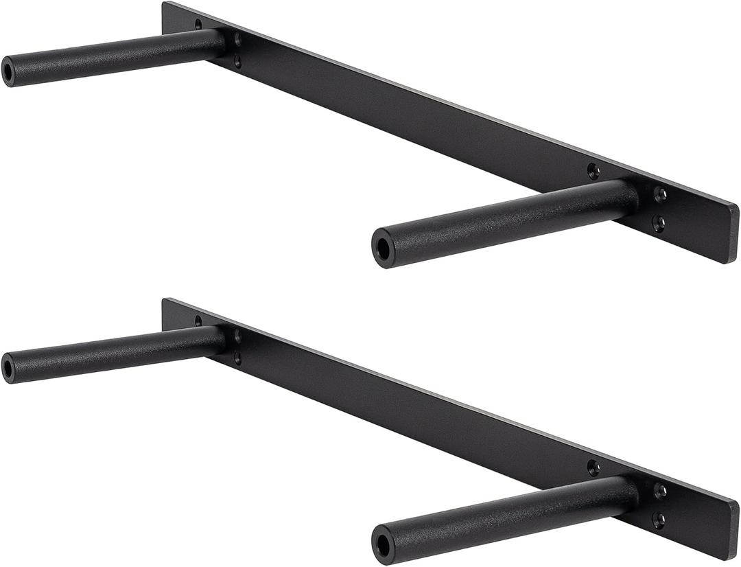 Floating Shelf Bracket ,Hidden Shelf Brackets (2 Pcs Additional Brackets 22 Inch --NO Kits), Matte Black